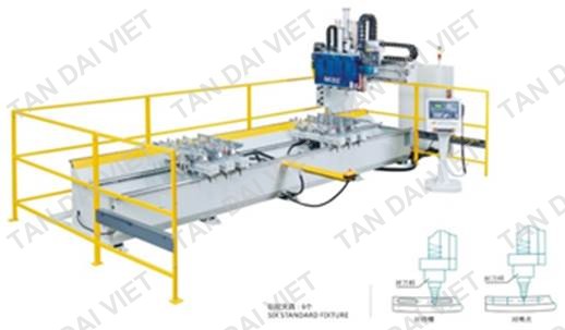 MÁY LÀM MỘNG ÂM 2 DÀN 8 ĐẦU CNC  TDV3724x2